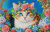Cat in Flower Wreath